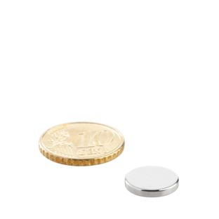 Scheibenmagnete Neodym 12 mm x 2 mm | N35, axial (parallel zur Höhe)