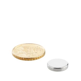 Scheibenmagnete Neodym 12 mm x 2,5 mm | N35, axial (parallel zur Höhe)