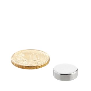 Scheibenmagnete Neodym 12 mm x 4 mm | N45, axial (parallel zur Höhe)