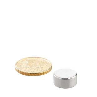 Scheibenmagnete Neodym 12 mm x 6 mm | N45, axial (parallel zur Höhe)