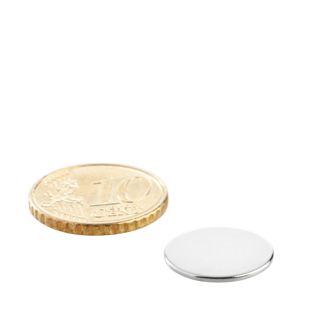 Scheibenmagnete Neodym 15 mm x 1 mm | N35, axial (parallel zur Höhe)