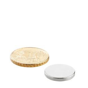 Scheibenmagnete Neodym 15 mm x 2 mm | N35, axial (parallel zur Höhe)
