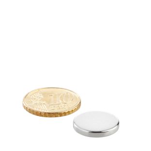 Scheibenmagnete Neodym 15 mm x 2,5 mm | N35, axial (parallel zur Höhe)