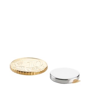 Scheibenmagnete aus Neodym, selbstklebend 15 mm x 2,5 mm  | silber  | 3M 468 