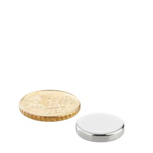 Scheibenmagnete Neodym 15 mm x 3 mm | N35, axial (parallel zur Höhe)