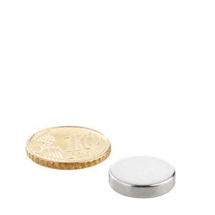 Scheibenmagnete Neodym 15 mm x 3,5 mm | N35, axial (parallel zur Höhe)