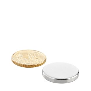 Scheibenmagnete Neodym 20 mm x 3 mm | N35, axial (parallel zur Höhe)