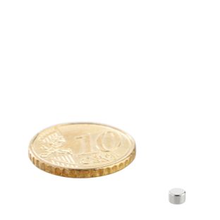 Scheibenmagnete Neodym 3 mm x 2 mm | N48, axial (parallel zur Höhe)
