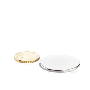 Scheibenmagnete aus Neodym, selbstklebend silber | 30 mm x 2 mm | 3M 4920