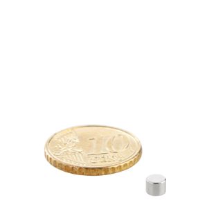 Scheibenmagnete Neodym 4 mm x 3 mm | N35, axial (parallel zur Höhe)