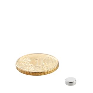 Scheibenmagnete Neodym 5 mm x 2 mm | N38, axial (parallel zur Höhe)
