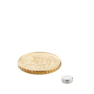 Scheibenmagnete Neodym 5 mm x 2 mm | N52, axial (parallel zur Höhe)