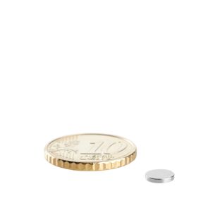Scheibenmagnete Neodym 6 mm x 1 mm | N45, axial (parallel zur Höhe)