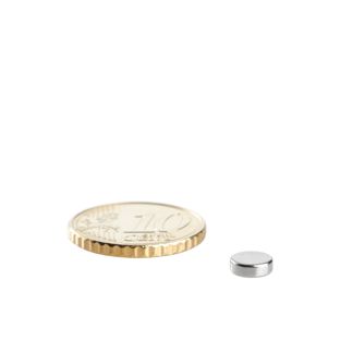 Scheibenmagnete Neodym 6 mm x 2 mm | N35, axial (parallel zur Höhe)