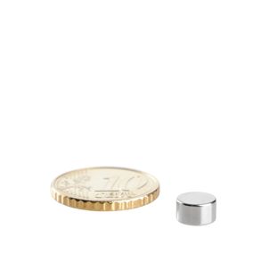 Scheibenmagnete Neodym 7 mm x 4 mm   | N35, axial (parallel zur Höhe) 