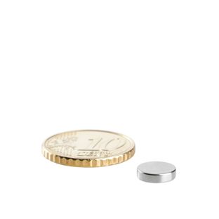 Scheibenmagnete Neodym 8 mm x 2 mm | N45, axial (parallel zur Höhe)
