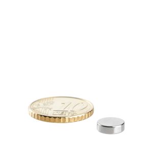 Scheibenmagnete Neodym 8 mm x 3 mm | N35, axial (parallel zur Höhe)