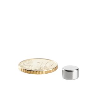 Scheibenmagnete Neodym 8 mm x 4 mm | N45, axial (parallel zur Höhe)