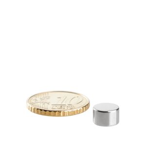 Scheibenmagnete Neodym 8 mm x 5 mm | N45, axial (parallel zur Höhe)