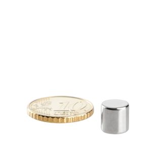 Scheibenmagnete Neodym 8 mm x 8 mm | N45, axial (parallel zur Höhe)