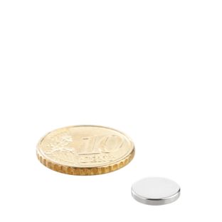 Scheibenmagnete Neodym 9,5 mm x 1,5 mm | N35, axial (parallel zur Höhe)