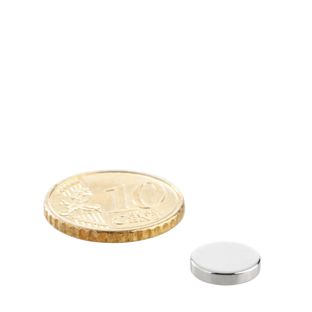 Scheibenmagnete Neodym 9,5 mm x 2 mm | N35, axial (parallel zur Höhe)