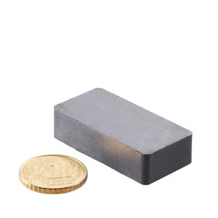 Quadermagnete aus Ferrit, Y35 40 x 20 mm  | 10 mm