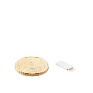 Quadermagnete aus Neodym, selbstklebend, vernickelt 10 x 5 mm  | 1 mm