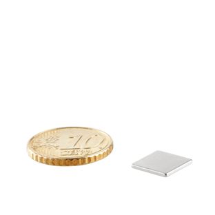Quadermagnete aus Neodym, vernickelt 10 x 10 mm  | 1 mm