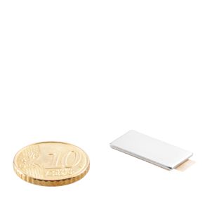 Quadermagnete aus Neodym, selbstklebend, vernickelt 20 x 10 mm  | 1 mm