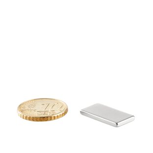 Quadermagnete aus Neodym, vernickelt 20 x 10 mm  | 2 mm