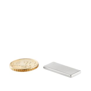 Quadermagnete aus Neodym, vernickelt 25 x 10 mm  | 2 mm