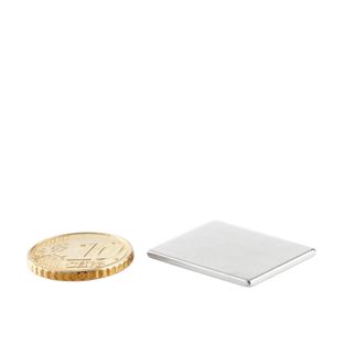 Quadermagnete aus Neodym, vernickelt 25 x 19 mm  | 1.5 mm