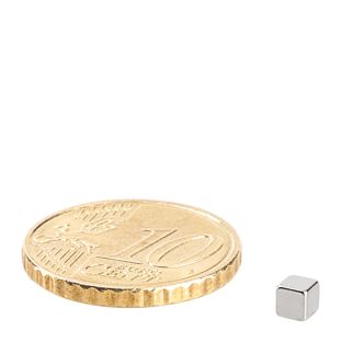 Würfelmagnete aus Neodym, vernickelt 3 x 3 x 3 mm