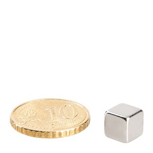 Würfelmagnete aus Neodym, vernickelt 7 x 7 x 7 mm