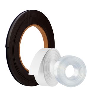 Etikettenhalter, C-Profil, magnetisch, auf Rolle 15 mm | inkl. Einlegepapier und Schutzfolie  | 10 m