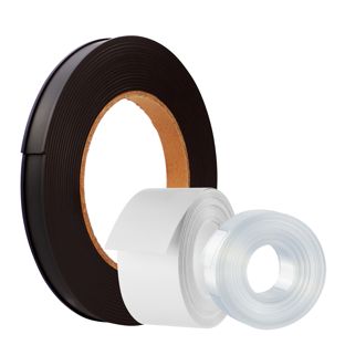 Etikettenhalter, C-Profil, magnetisch, auf Rolle 25 mm | inkl. Einlegepapier und Schutzfolie  | 10 m