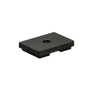 Gummierte Magnete, rechteckig, mit Innengewinde schwarz | M5x4,9 mm | 4,6 kg