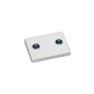 Gummierte Magnete, rechteckig, mit Innengewinde 43 x 31 mm  | 2x M4x4,5 mm  | weiß  | 14.9 kg