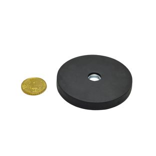 Gummierte Magnete mit Zylinderbohrung 57 mm