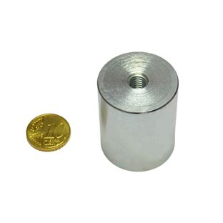 AlNiCo-Stabgreifer mit Innengewinde 32 mm | silber