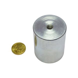 AlNiCo-Stabgreifer mit Innengewinde 40 mm | silber