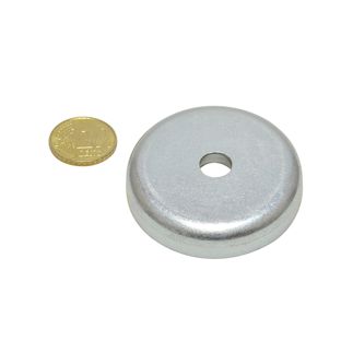 Topfmagnet mit Bohrung und Senkung, Neodym 47 mm | verzinkt  | 75.6 kg