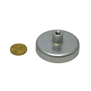 Ferrit-Topfmagnete mit Gewindebuchse 50 mm | 22 mm | Ferrit, Stahl