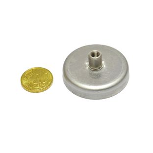 Ferrit-Topfmagnete mit Gewindebuchse 40 mm | 16.5 mm | Ferrit|Edelstahl 