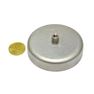 Ferrit-Topfmagnete mit Gewindebuchse 63 mm | 22 mm | Ferrit, Edelstahl
