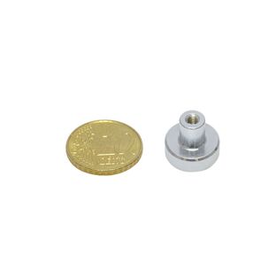 Topfmagnet mit Gewindebuchse, Neodym 13 mm | verzinkt 