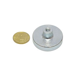 Topfmagnet mit Gewindebuchse, Neodym 32 mm | verzinkt 