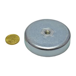 Ferrit-Topfmagnete mit Innengewinde 63 mm | M8  | 14 mm