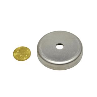 Ferrit-Topfmagnete mit Zylinderbohrung 50 mm | Ferrit, Edelstahl